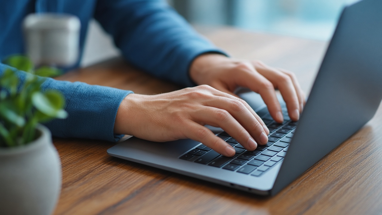Osoba pracująca na laptopie